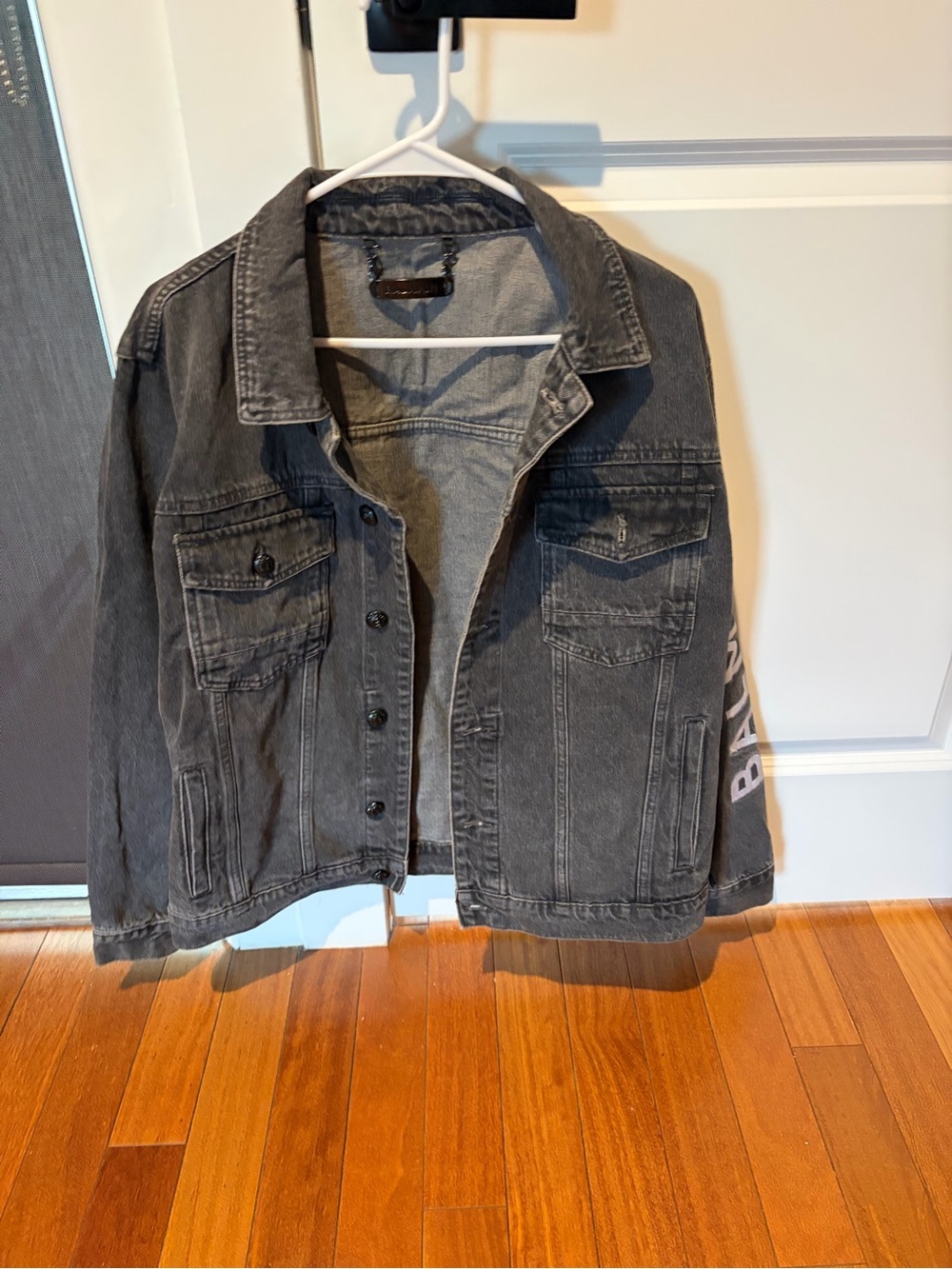 Washed Black Denim Balmain Jacket